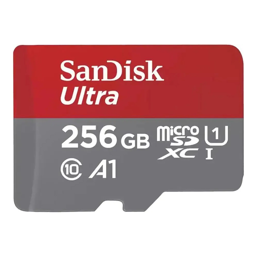 Карта памяти SanDisk Ultra UHS I 256GB MicroSD Card 150MB/s R for Smartphones Цвет: серо-красный